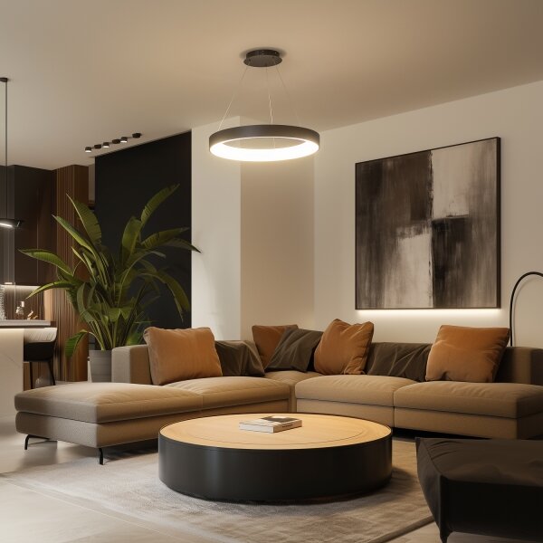 Brilagi - Pendul LED FALCON II cu dimmer, pe cablu, 99W/230V, diam. 60 cm, negru + telecomandă