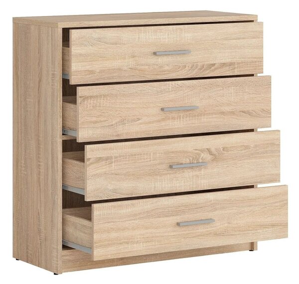 Comoda NEPO PLUS, stejar sonoma, PAL laminat, cu 4 sertare, 80x34x84 c