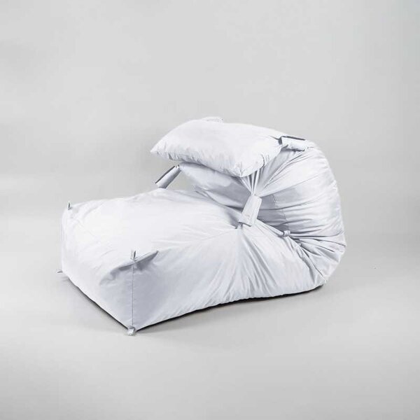 Fotoliu Yoga XL si Perna, Material Impermeabil - Alb