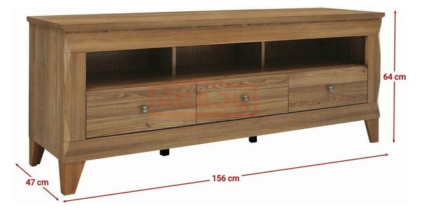 Comoda TV BERGEN RTV3S, stejar auriu, PAL, 156x47x64 cm