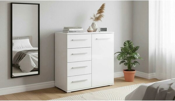 Comoda LIMA KM2, alb, PAL, 77x40x82 cm