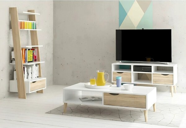 Comoda OSLO 75387, alb, stejar sonoma, PAL melaminat, 98x39x81 cm