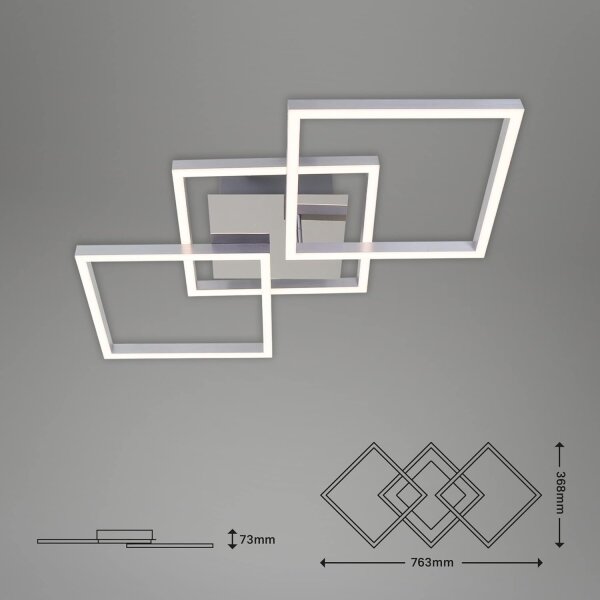 Plafonieră LED/33W/230V/3000K, crom mat