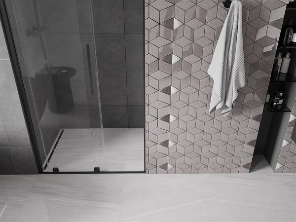 Mexen Velar, usa culisanta pentru deschidere 80x200 cm, sticla transparenta 8mm, profil negru mat, 871-080-000-01-70