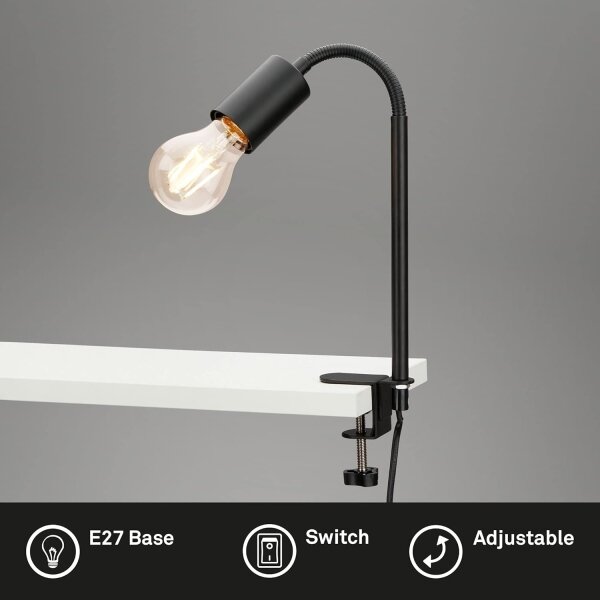 Lampă LED cu clemă 1xE27/4,2W/230V 2700K neagră