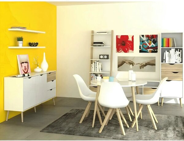Comoda OSLO 75387, alb, stejar sonoma, PAL melaminat, 98x39x81 cm