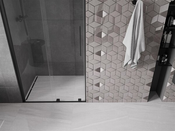 Mexen Velar, usa culisanta pentru deschidere 80x200 cm, sticla transparenta 8mm, profil negru mat, 871-080-000-01-70