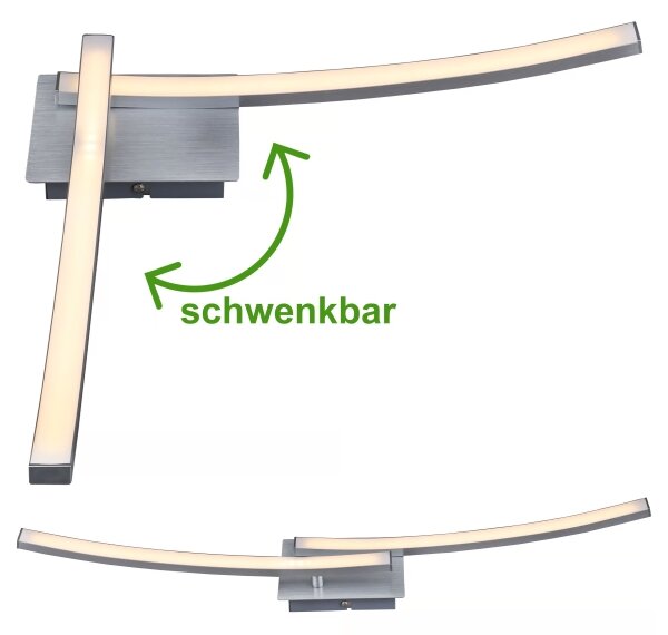 Plafonieră LED 2x 6W, 230V, 3000K, crom mat