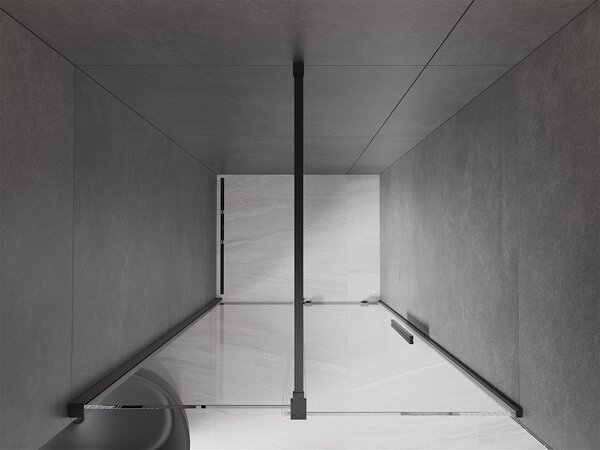 Mexen Velar, usa culisanta pentru deschidere 80x200 cm, sticla transparenta 8mm, profil negru mat, 871-080-000-01-70