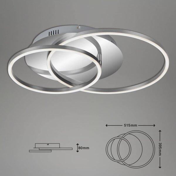 Plafonieră LED dimabilă 28W/230V/3000K, crom mat