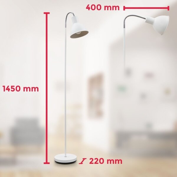 Lampă de podea 1xE27/25W/230V albă