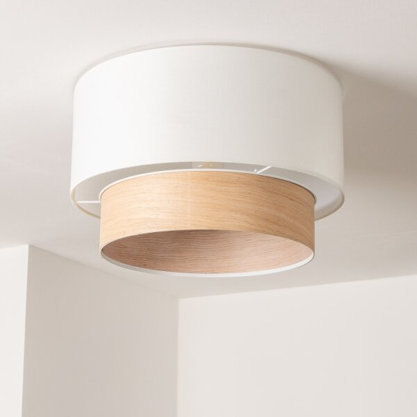Brilagi - Lustra aplicată LED CERIA 1xE27/40W/230V, diam. 50 cm, alb/bej