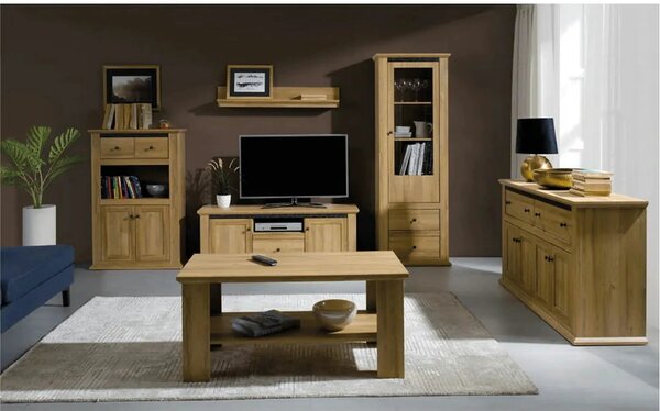 Comoda TV LEON MZ15, stejar grand, DTD laminat, 150x45x55 cm