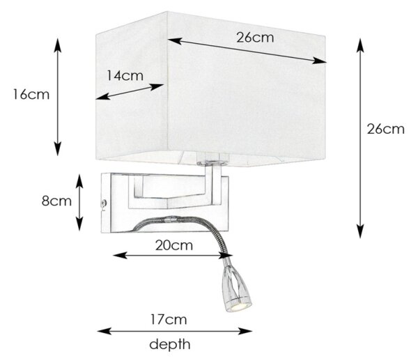 Aplică LED Markslöjd 106308 SAVOY LED/3W+E27/60W/230V