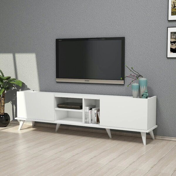 Comoda TV ELEGANTE 1320, alb, PAL melaminat, 180x34x52 cm