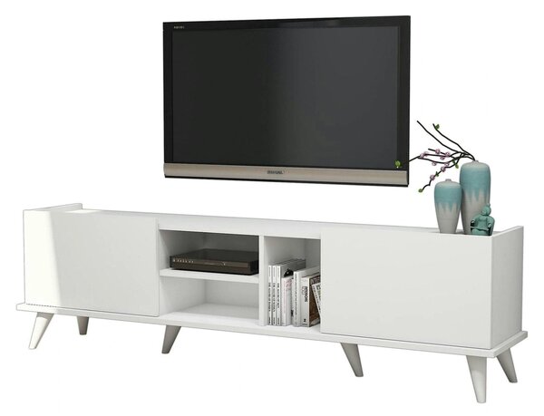 Comoda TV ELEGANTE 1320, alb, PAL melaminat, 180x34x52 cm