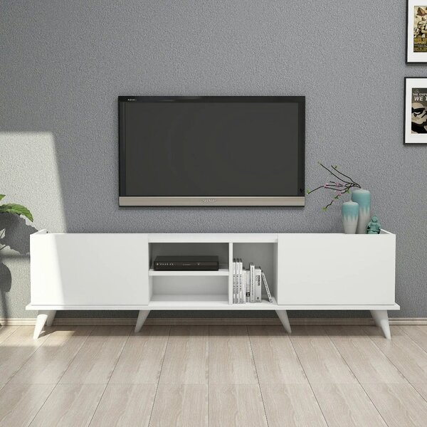 Comoda TV ELEGANTE 1320, alb, PAL melaminat, 180x34x52 cm