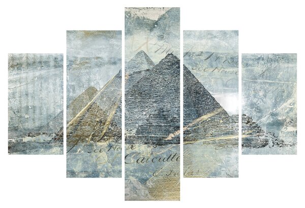 Tablou - Piramide în filtru albastru (150x105 cm)