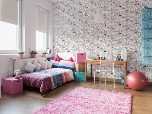 Tapet vlies de lux pădure colorată pentru copii