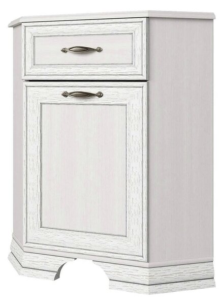 Comoda de colt TIFFANY, alb vintage, PAL, 58x58x90 cm