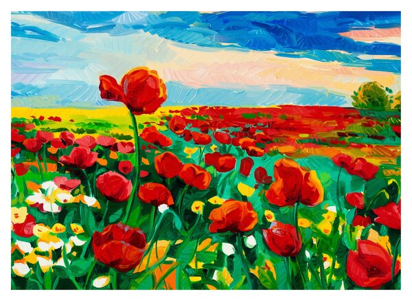 Tablou - Câmp cu maci (70x50 cm)