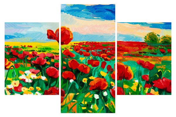 Tablou - Câmp cu maci (90x60 cm)