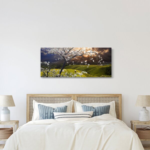 Tablou - Peisaj cu pomul înflorit (120x50 cm)