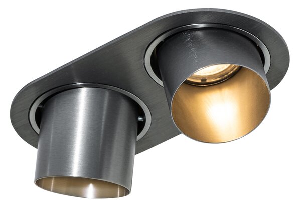 Spot integrat rotund, metal gri-antracit, GU10, 50 mm, 2 lumini - Installa