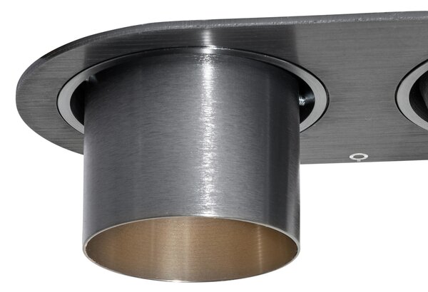Set de 6 spoturi încastrate Gunmetal GU10 50mm 2 lumini - Installa