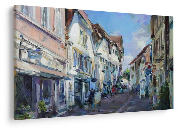 Tablou - Strada orașului vechi, pictură acrilică (90x60 cm)