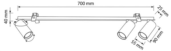 Plafonieră încastrată SELE 3xGU10/30W/230V, albă - Brilagi