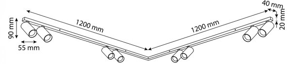 Brilagi - Plafonieră cu spoturi SELE LONG 8xGU10/30W/230V albă