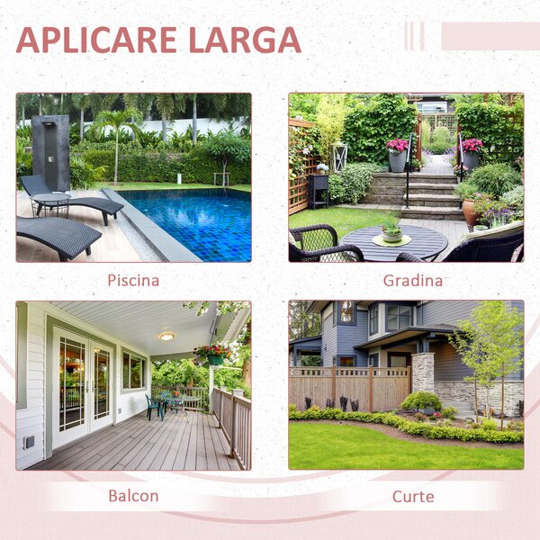 Outsunny Masuta pentru Gradina Pliabila din Ratan Sintetic si Otel, Masuta pentru Exterior Economie Spatiu 40x40x40cm, Culoare Ratan Natural