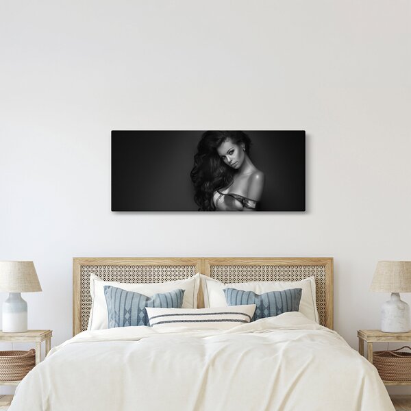 Tablou - Portretul unei femei seducătoare, alb-negru (120x50 cm)