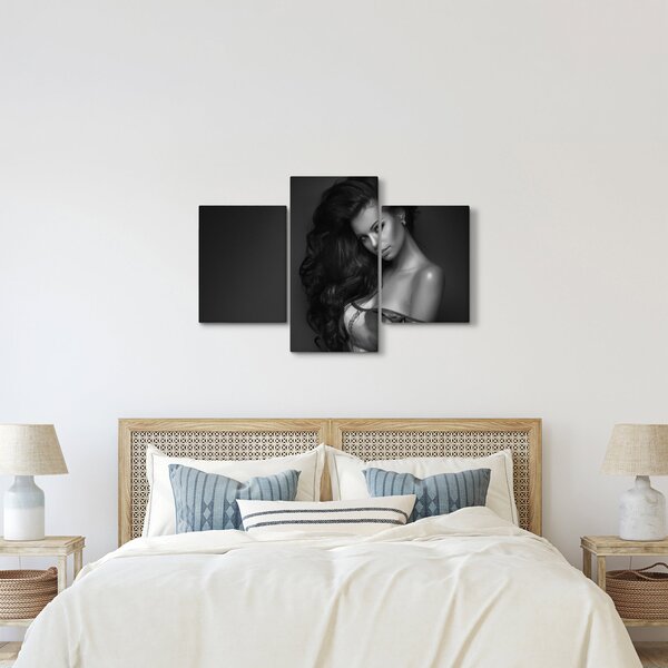 Tablou - Portretul unei femei seducătoare, alb-negru (90x60 cm)