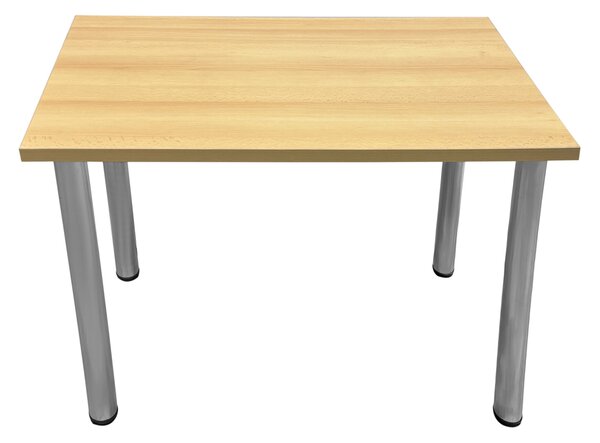 Masa dining / bucatarie, Mobiref, cu blat termorezistent, 100 cm x 60 cm x 75 cm, Fag, Picioare crom lucios, reglabile