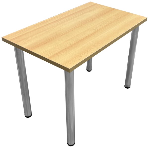 Masa dining / bucatarie, Mobiref, cu blat termorezistent, 100 cm x 60 cm x 75 cm, Fag, Picioare crom lucios, reglabile