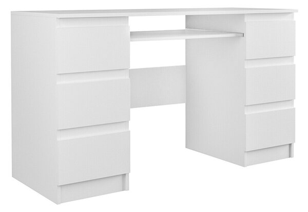 Birou Mandeville 178Cu sertare, Cu un raft pentru tastatură, 8x13x5cm, Alb