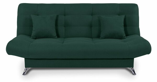 Canapea extensibilă Boston 608, Spațiu de depozitare, Verde, 89x192x89cm, 58 kg, Picioare: Metal