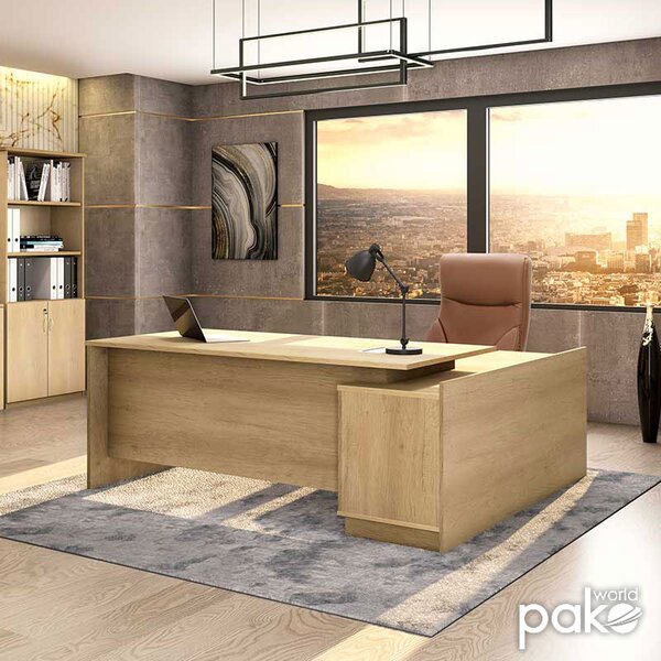 Birou profesional Amazon colt stanga, Sonoma, 180x160x76 cm