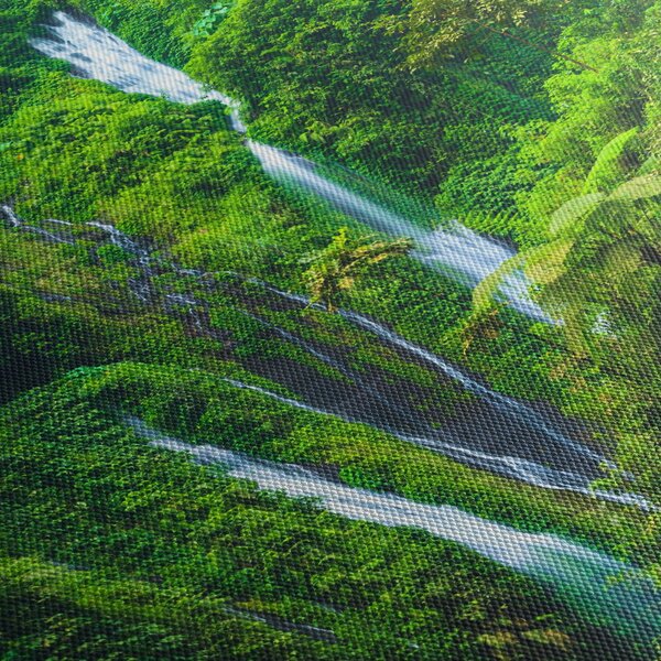 Tablou - Cascada Madakaripura, Java de Est, Indonezia (cu ceas) (90x30 cm)