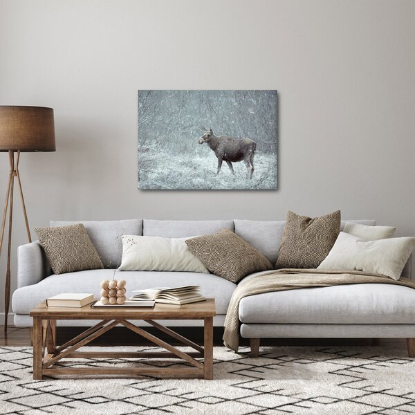 Tablou - Elan într-o pădure înzăpezită (70x50 cm)
