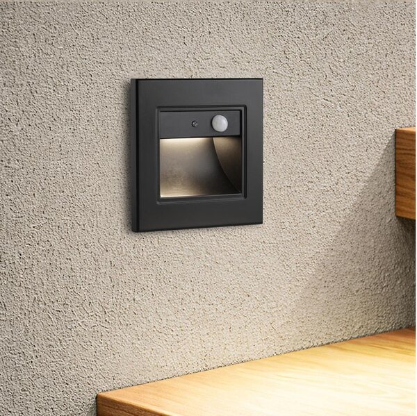 Brilagi - Aplica LED pentru scări cu senzor STEP LIGHT LED/1,5W/230V IP44 negru