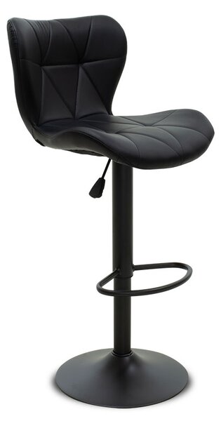 Scaun Bar Costta Piele Ecologica Neagra Baza Neagra