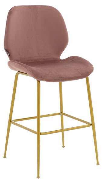 Scaun Bar Ippas Catifea Roz Picioare Aurii