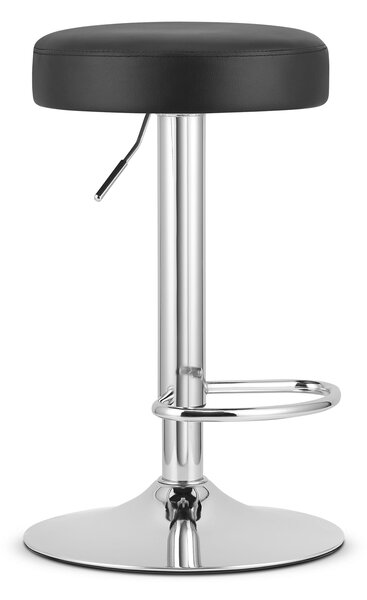 Scaun Bar Roffas Piele Ecologica Negru, Baza Crom