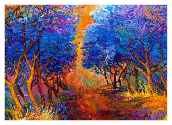 Tablou - Coroane de copac de toamnă, impresionism modern (70x50 cm)