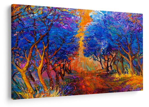 Tablou - Coroane de copac de toamnă, impresionism modern (90x60 cm)