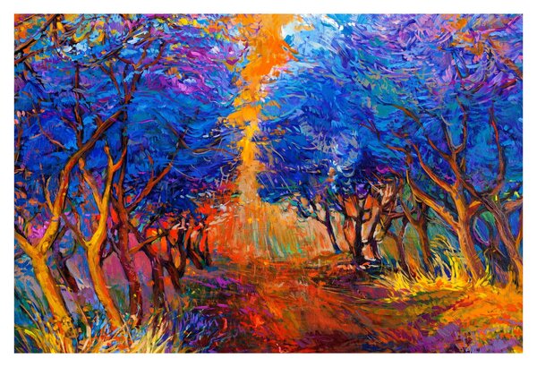 Tablou - Coroane de copac de toamnă, impresionism modern (90x60 cm)