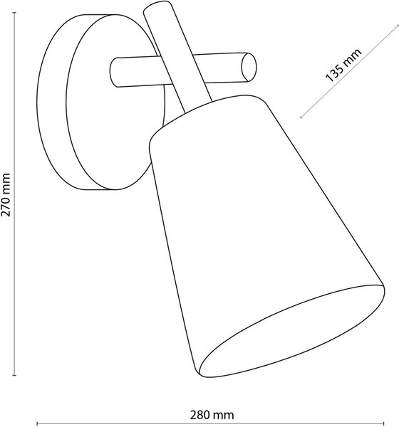 TK Lighting Vaio lampă de perete 1x15 W alb-lemn 818